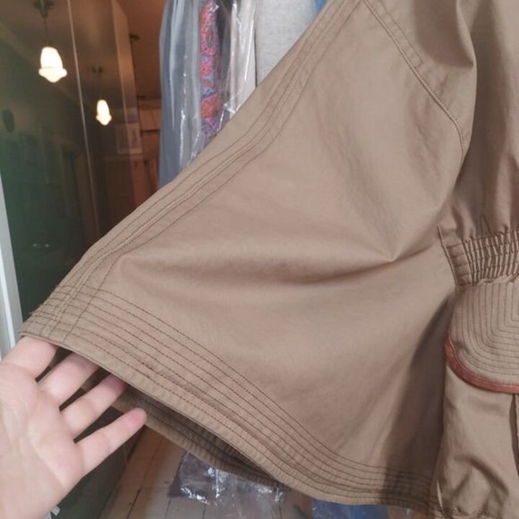 We Are Replay Waxed Felt Jacket Coat Cape Made in Italy leather trim $850 - Picture 7 of 9